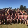 Bathurst Giants line up in the commemorative guernsey designed by Josh Sly for Sir Doug Nicholls Round